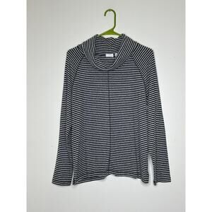 Chico's Black and White Striped Blouse
